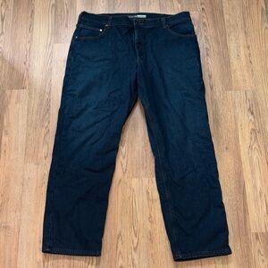 Carhartt Men's Deep Indigo Relaxed fleece lined work Jeans. 40x32